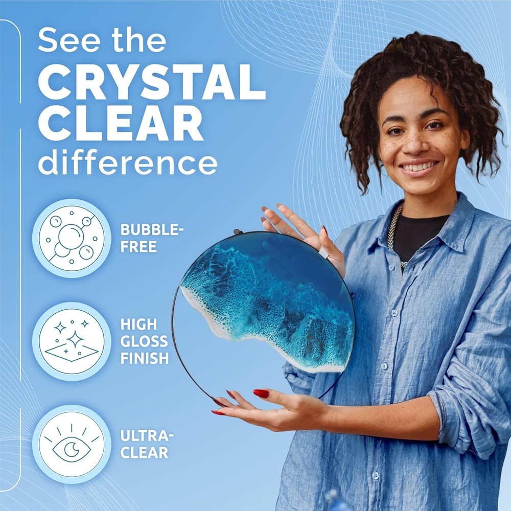 34 Oz Crystal Clear Epoxy Resin - Fast Curing for Creative Projects