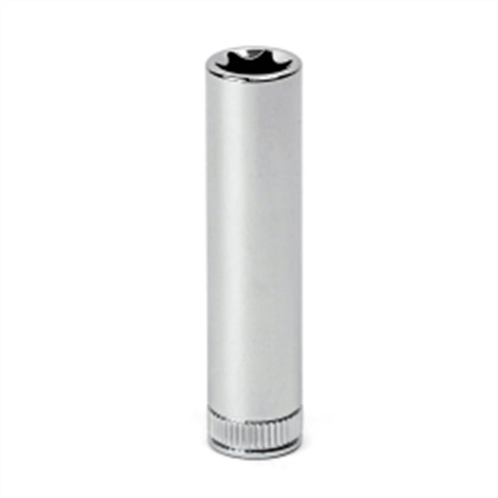 VIM Tools E10 Deep TORX Socket, 1/4 Inch Square Drive, 2 Inch Long with Knurl, S
