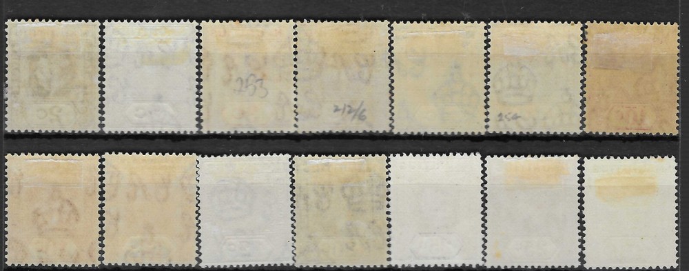 MAURITIUS 1938-49 MH DEFINITIVE RANGE INCL. 5f. ALL DIFFERENT TYPES. (5212)