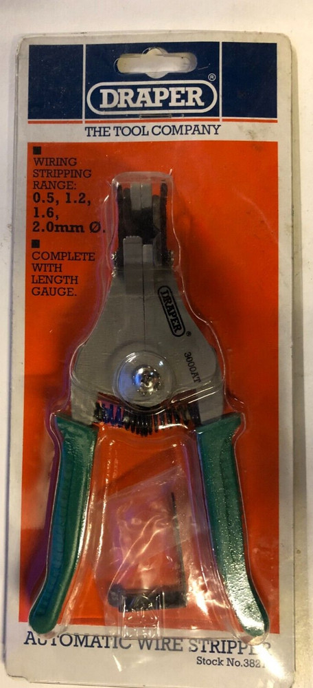 Draper 38274 Automatic Wire Stripper, 0.5mm-2mm Ø, Green