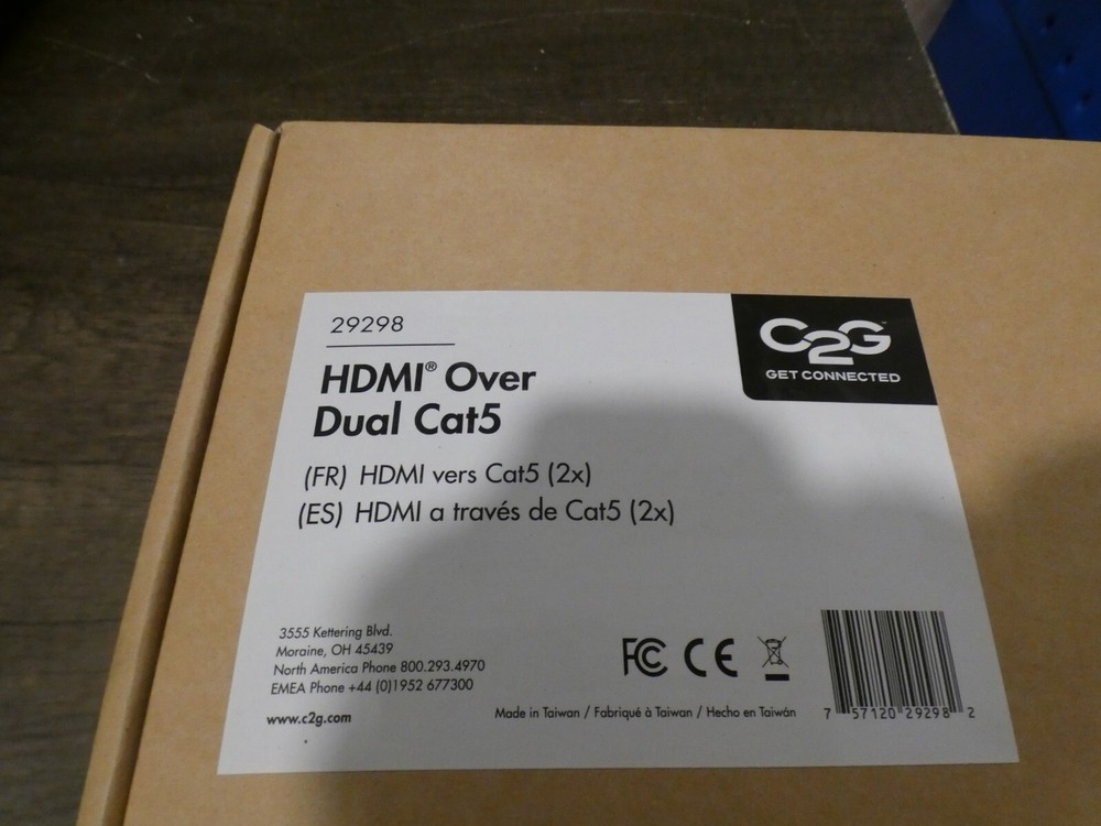 Open Box C2G 29298 Short Range HDMI over Dual Cat5 Extender Kit