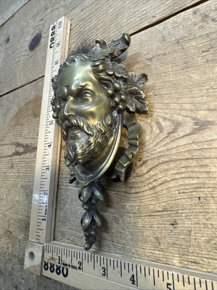 Vintage Fine Solid Brass Victorian Figure Deity/god Head Face Baroque Gothic