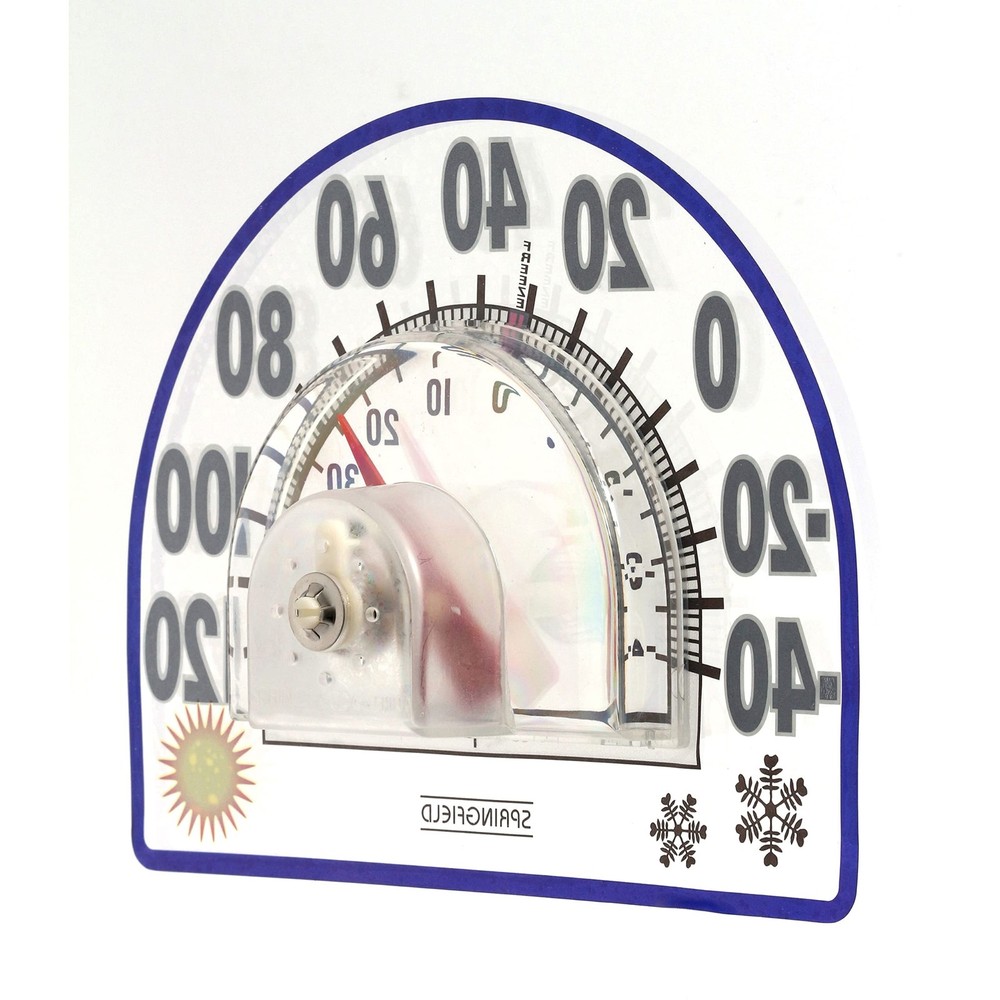 Springfield Static Cling Indoor Outdoor Thermometer, accessory, White/Blue
