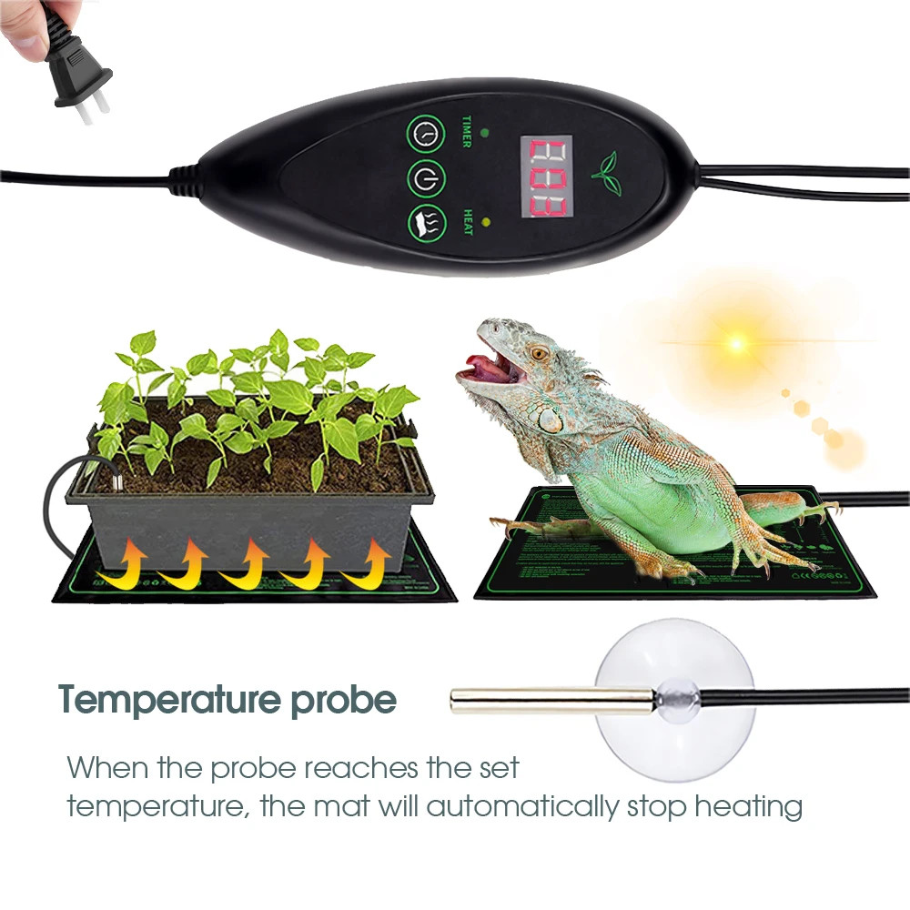 110V/220V Seedling Heating Mat with Temperature Controller Waterproof Nursery Wa