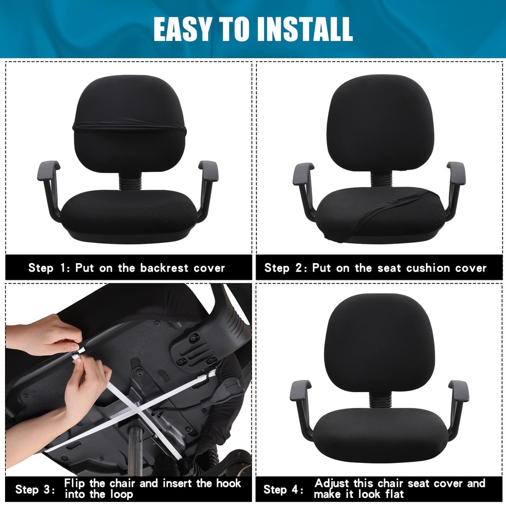 Smiry Stretch Printed Office Desk Computer Chair Cover Washable Removable