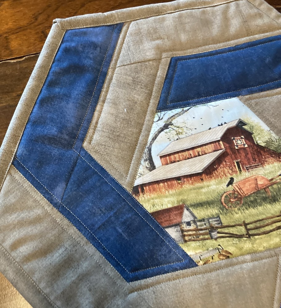 August Farm Quilt Table Topper