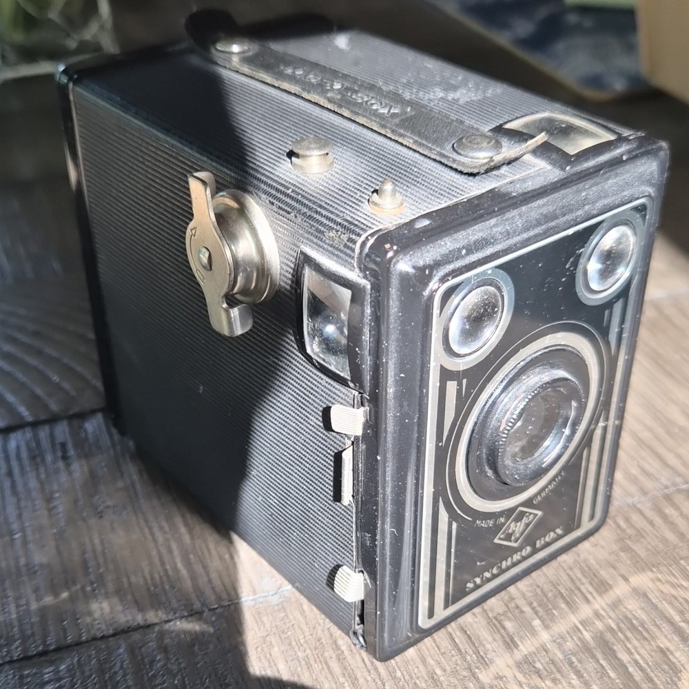 Agfa Synchro Box Vintage Black Box Camera Twin Lens Front