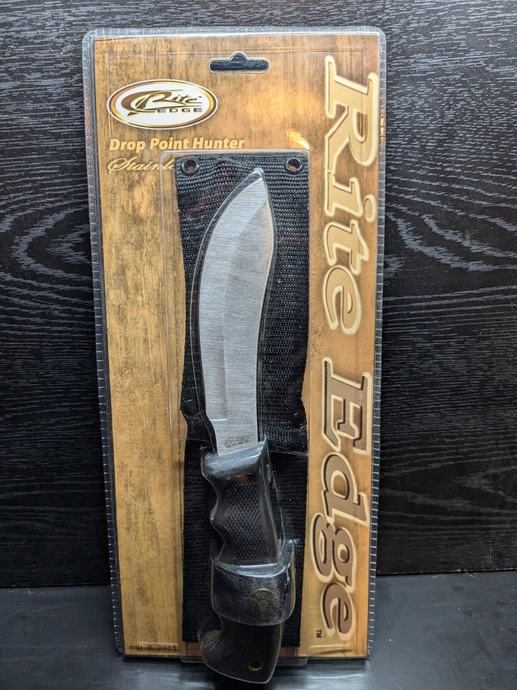 Rite Edge Drop Point Skinner 9.5” Rubber Handle Knife W/Sheath