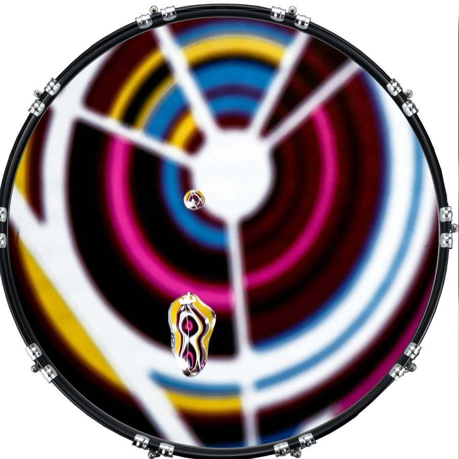 20" Custom Bass Kick Drum Front Head Skin Graphical Abstract Target 1
