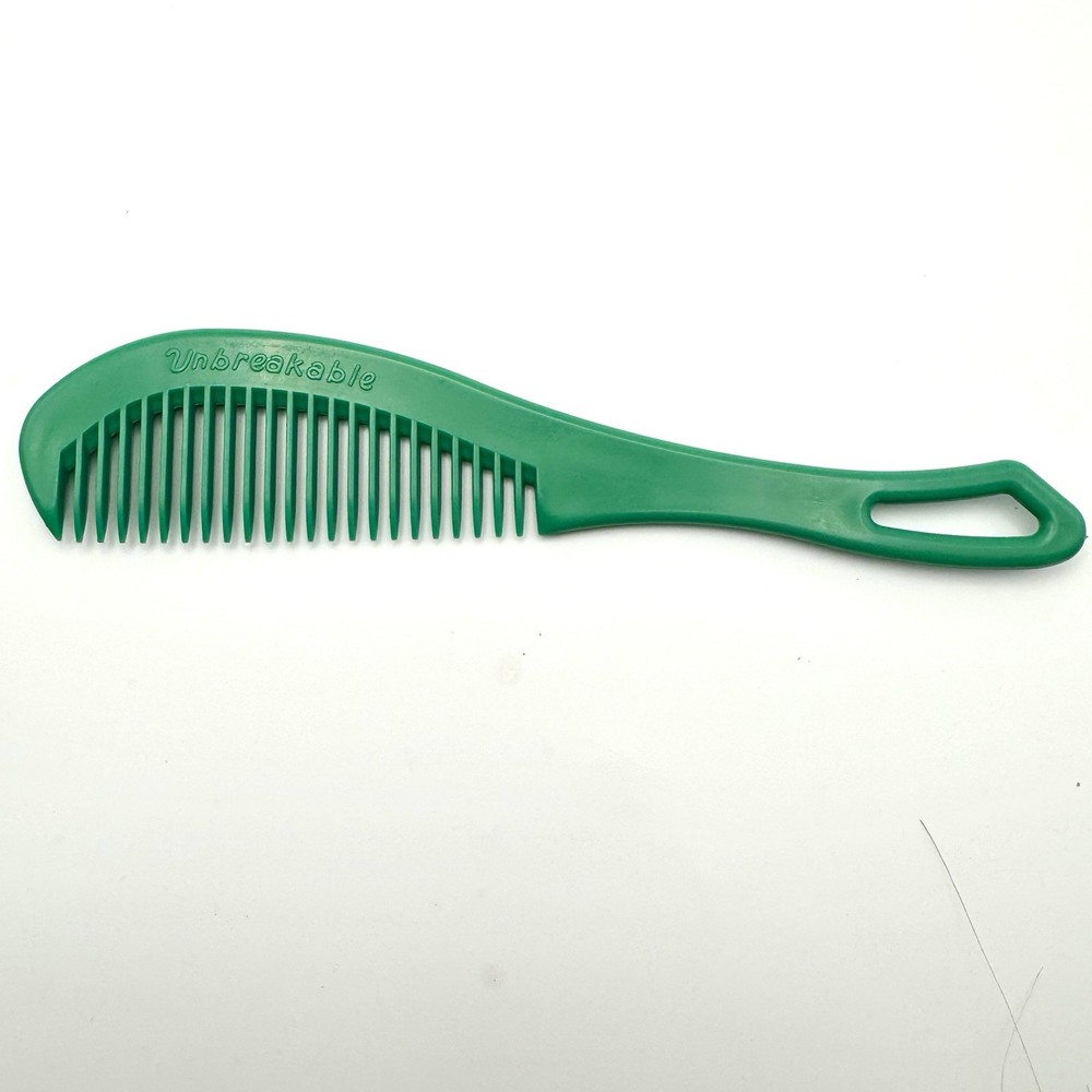 Vintage Unbreakable 6 in Comb Green Original Old Stock Curved Loop Handle
