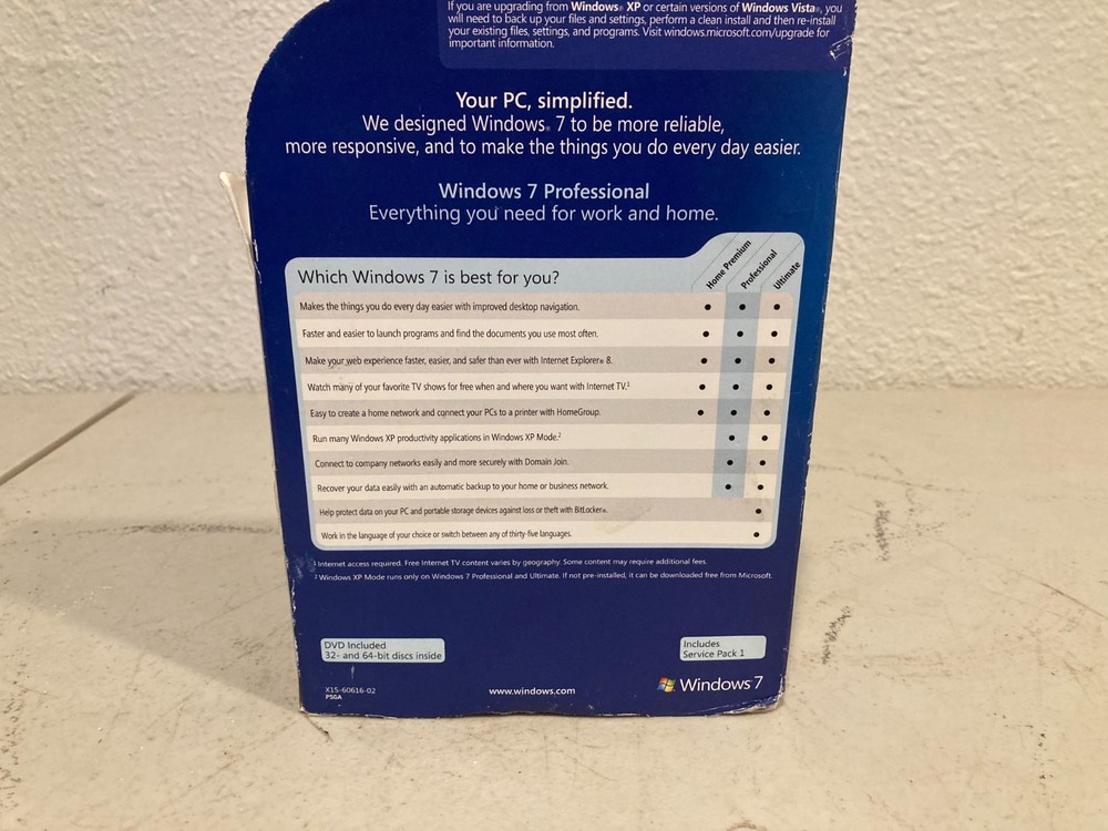 Microsoft Windows 7 Professional 32/64 Bit Full Version for Windows