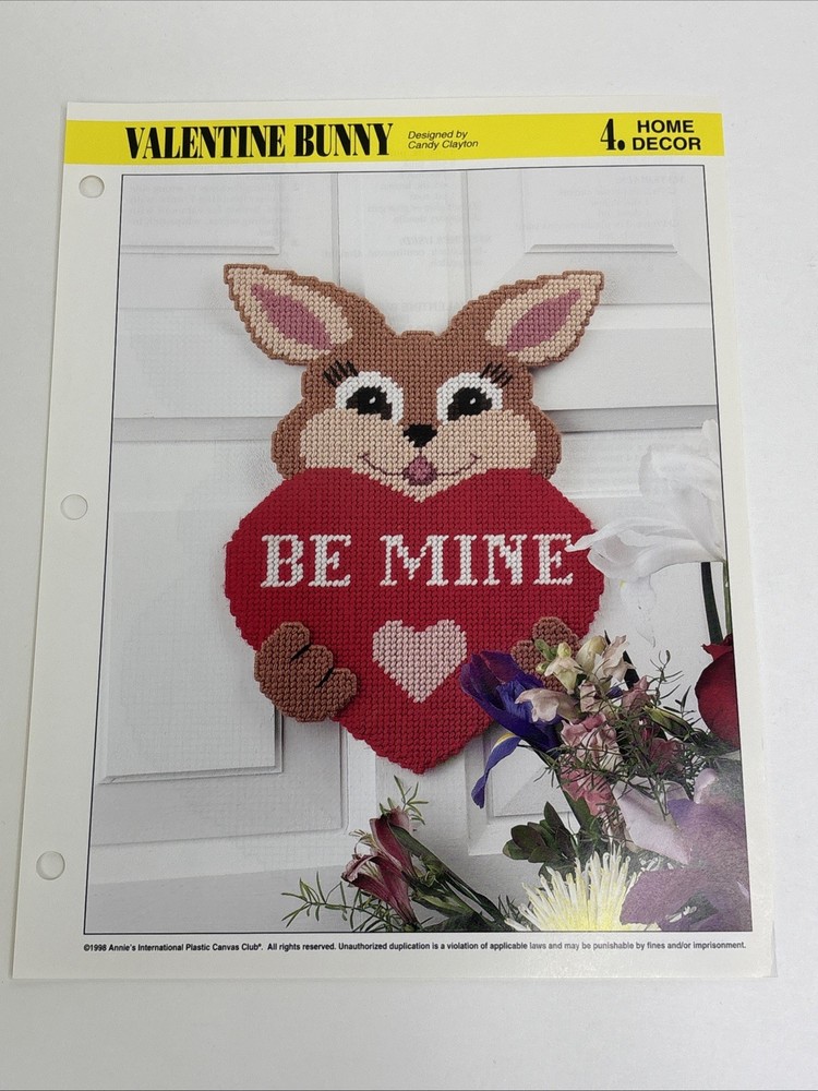 Valentine Bunny Annie's Attic Plastic Canvas Pattern Page