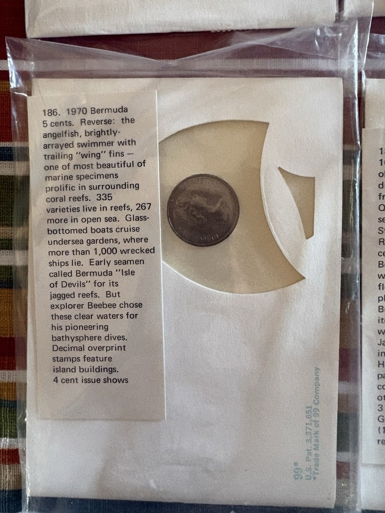 1970 FIRST DAY FIRST ISSUED BERMUDA COINS