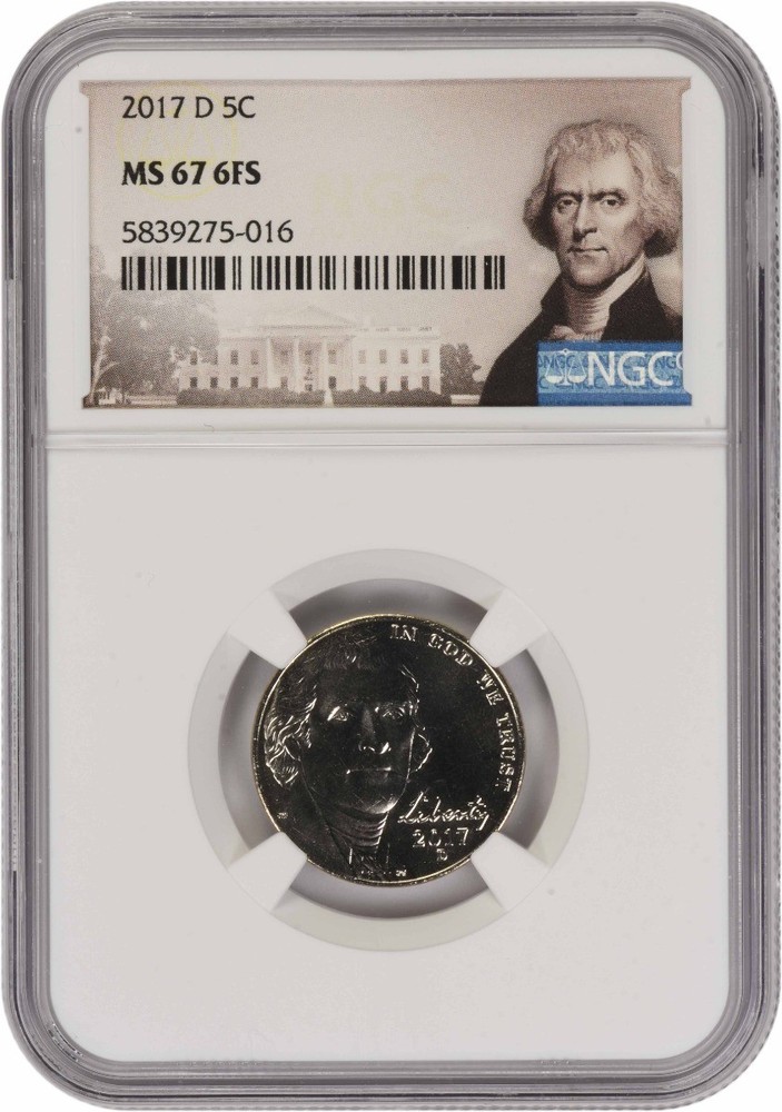 2017-D Jefferson Nickel MS67 6FS NGC