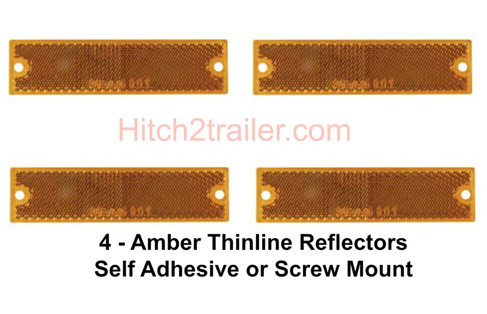 (4) Amber Thinline Self Adhesive/Screw Mount Reflectors, Optronics, RE-15 series