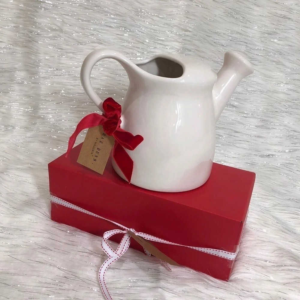 Rae Dunn Watering Pitcher White Ceramic New