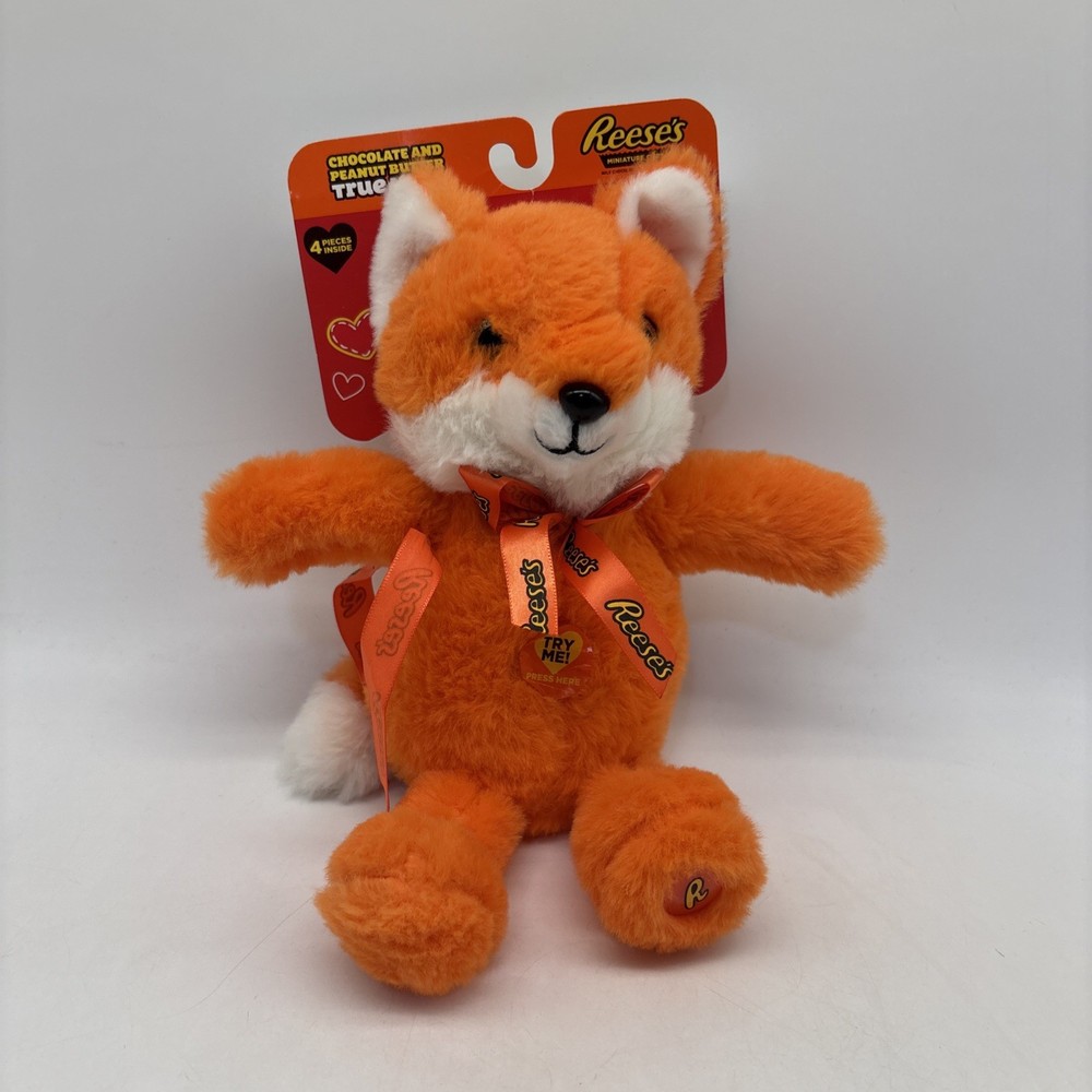 Hershey's Chocolate Reese's Plush Toy Orange Singing Fox Tested & Working!