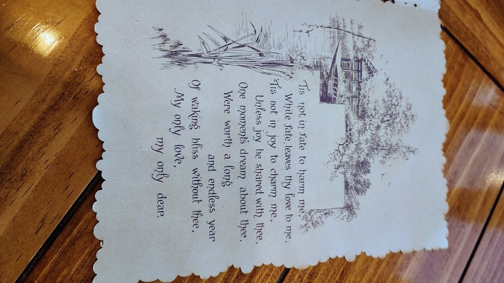 Absolutely Beautiful 1800s Greeting Card Unsigned And Exceptional