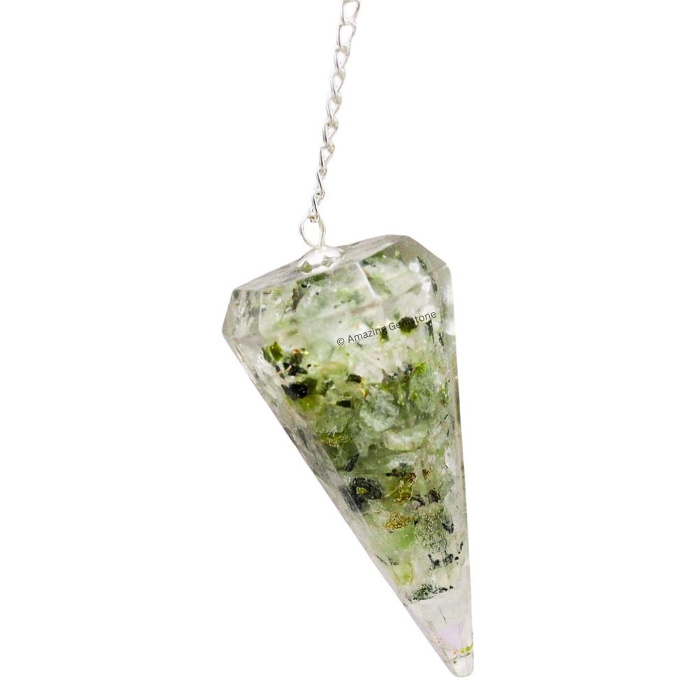 Prehnite Orgone Crystal Pendulums