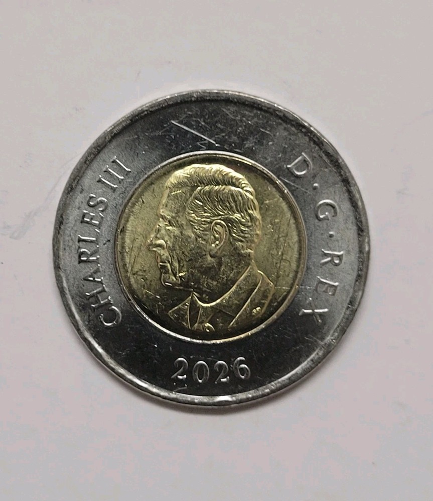 *ERROR* 2026 Canada $2 Dollar CN TOWER Coloured Toonie! STRIKE THROUGH ERROR UNC