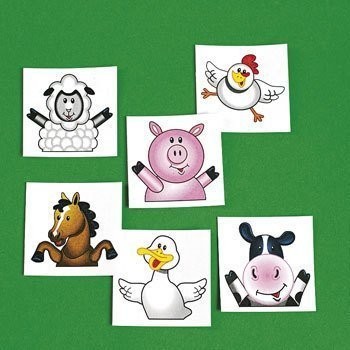 Farm Party Tattoos 72 count (6 dozen)
