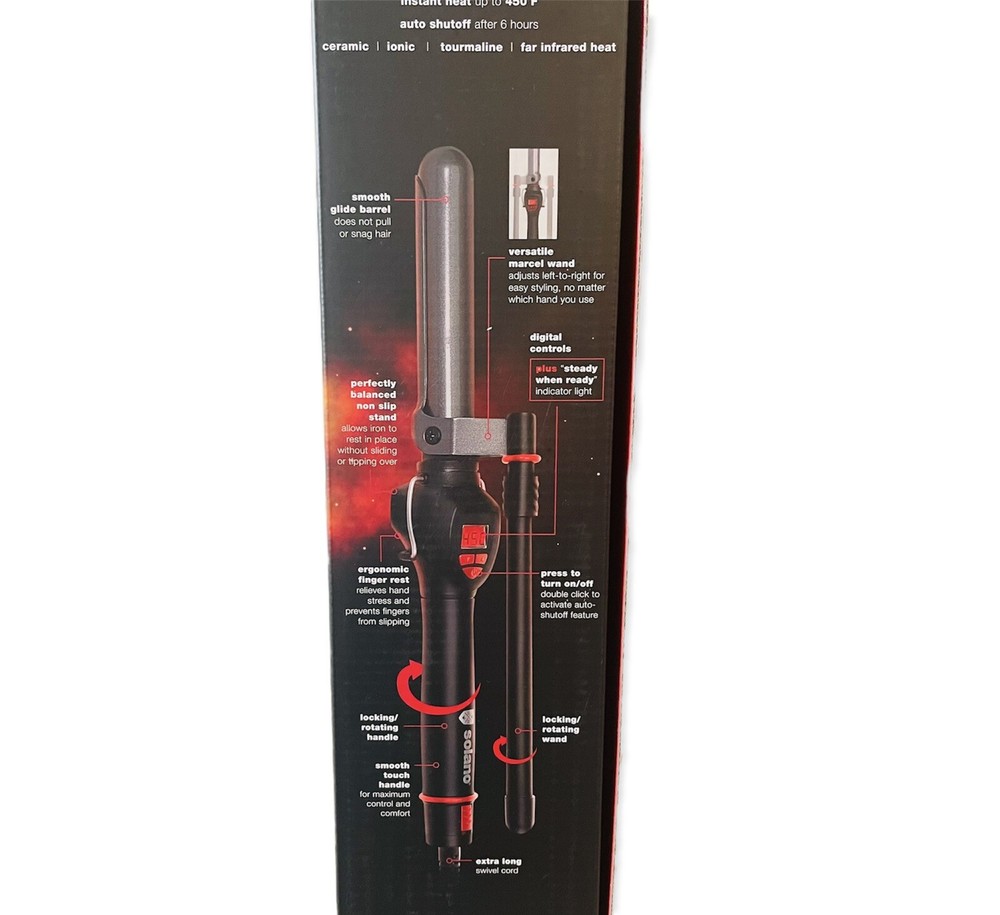 Solano SmoothCurl 450 1“ Digital ￼,Precise Heat,Professional Curling Iron Marcel