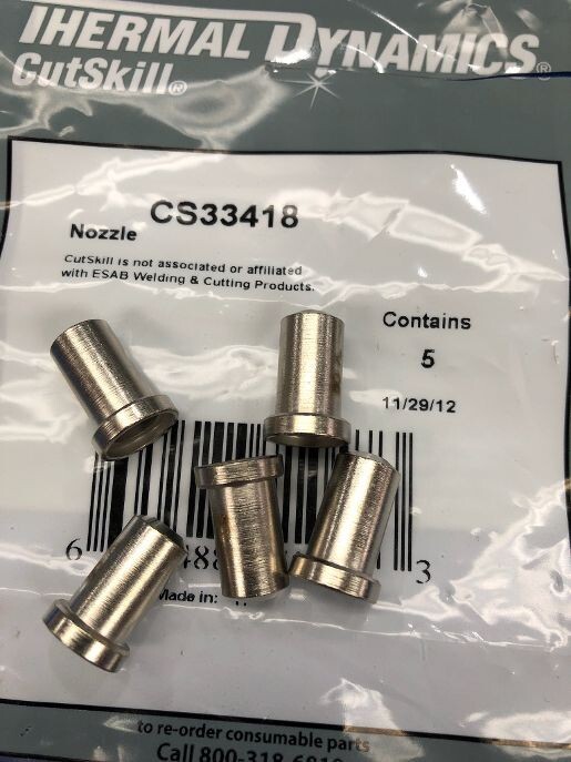 ESAB 33418  Cutting Nozzle Tip Thermal Dynamics Cutskill Plasma   Pack of 5