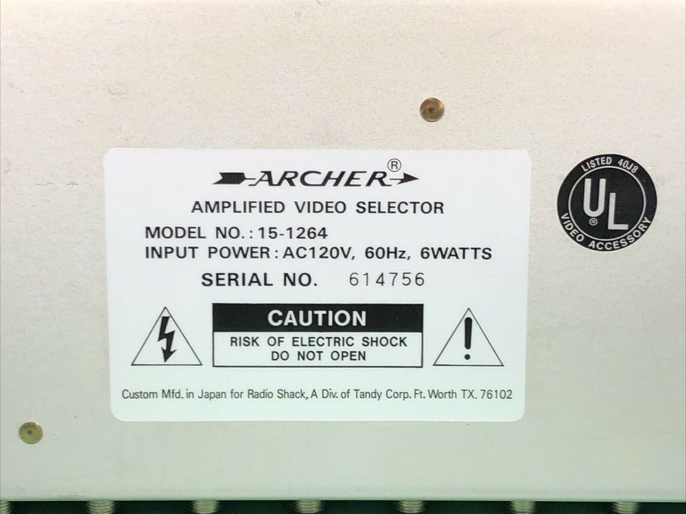 Vintage Archer | Amplified Video Selector | Model 15-1264 | Powers On