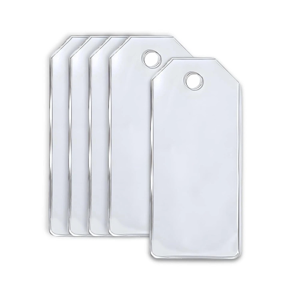 Flex Tag, 100 Pack, Clear Flexible Key Tags, Reusable Key Labels, Ultra Thin ...