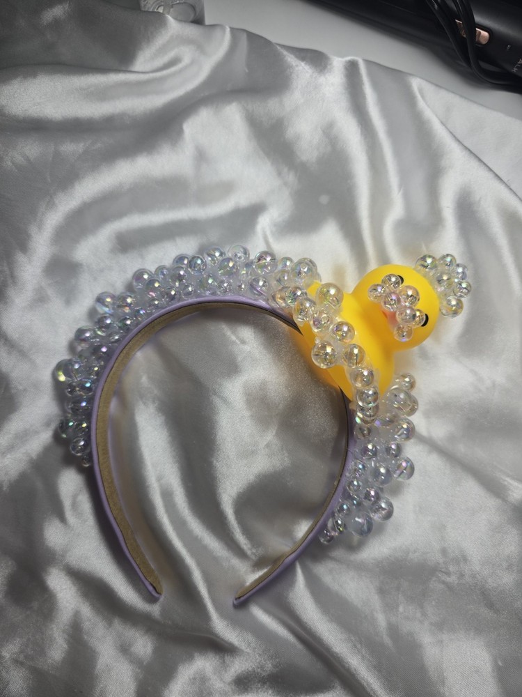 Handmade Beaded Headband with Yellow Duck Decoration