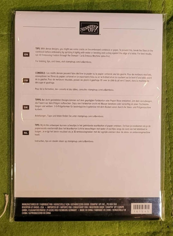 Stampin' Up! TWISTED ROPE 3D Embossing Folder