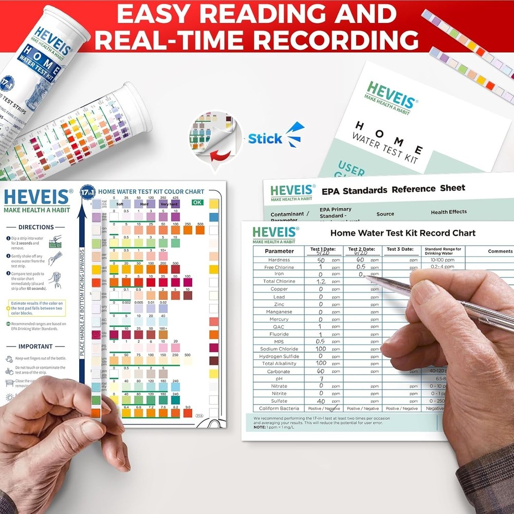 Comprehensive 21-in-1 Water Testing Kit – 120 Strips, Bacteria Testing Included