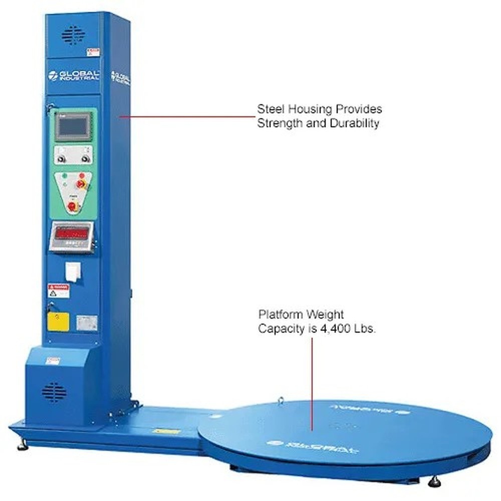 Global Industrial? Semi-Automatic Stretch Wrap Machine with NTEP Component Scale