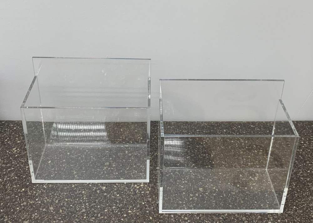 3/16" Thick Clear Acrylic Storage Organizers Containers 2pc