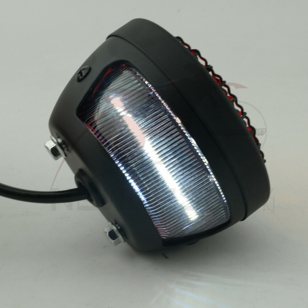 Side Mount Tag License Plate Holder Bracket LED Tail Light for Custom Bobber