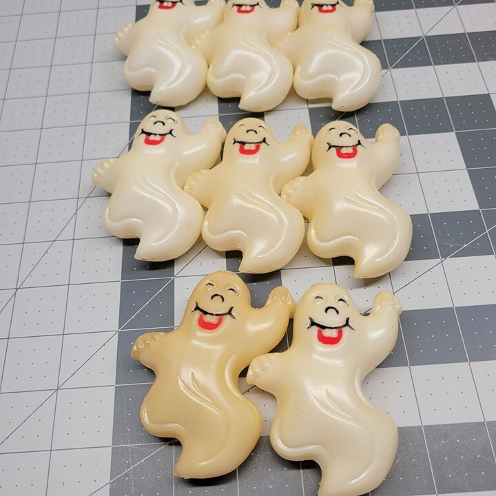 8 Ghost Skeleton Halloween Plastic Blow Mold Mini Light String Covers Vintage
