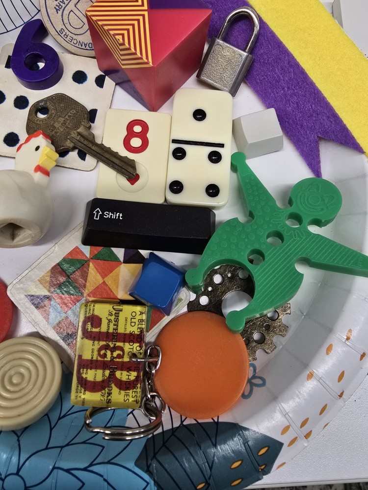 Vintage Found Object & Game pieces lot for Mixed Media Assemblage Art