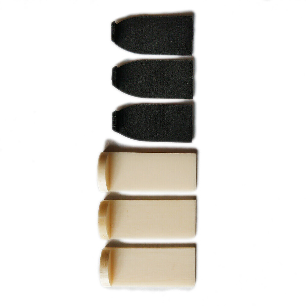 3 Sets Violin Viola Bow Tip Plastic Black Tip + White Professional Bow Bone Tip