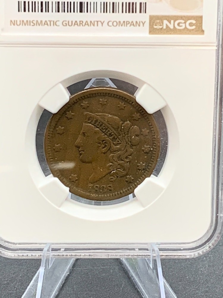 1838 Coronet Head Large Cent VF25 BN NGC (C10)