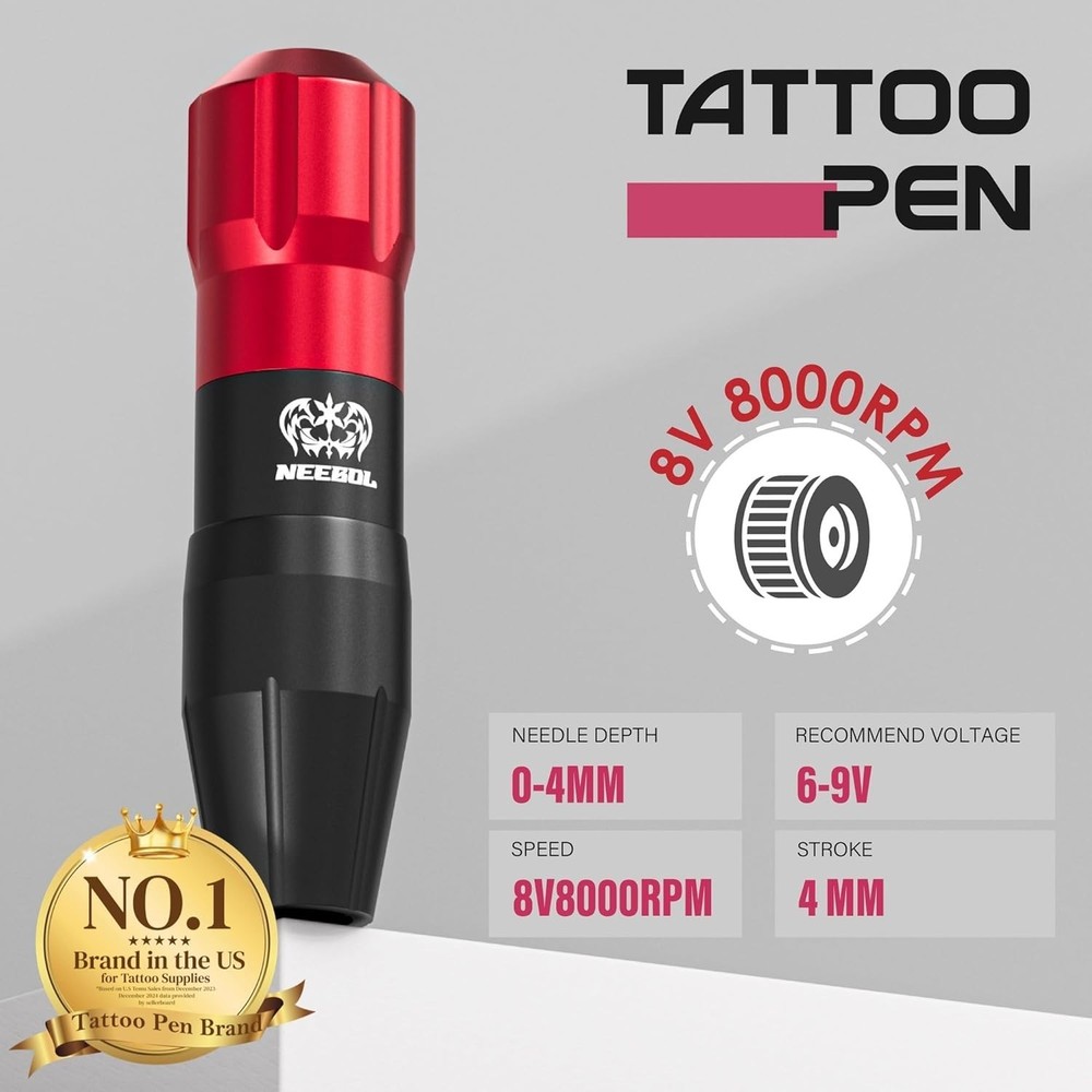 Wireless Tattoo Kit Complete for Beginners Pen Machine with Power Supply Needles