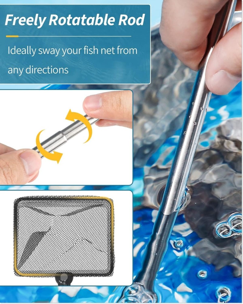Lightweight Fish Transfer Net with Adjustable Handle - Ideal for Betta & Shrimp