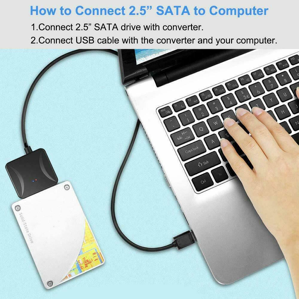 USB 3.0 to SATA External Hard Drive Reader 2.5" 3.5" HDD SSD Power adapter cable