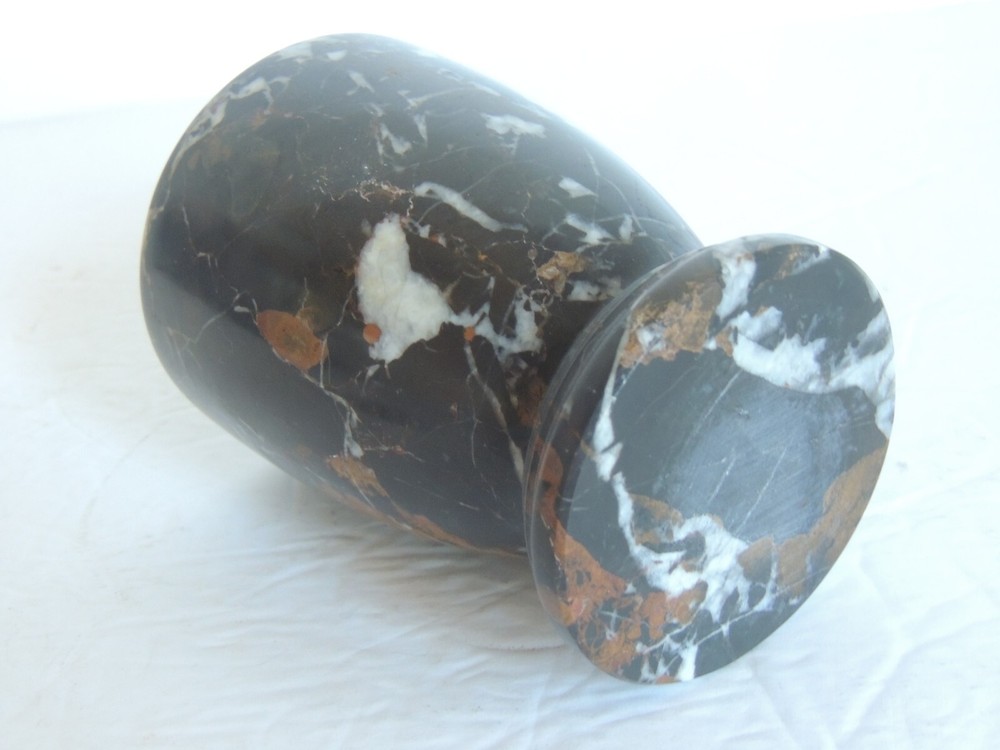 Solid Marble 3 color 2 PC FLOWER FROG POT VASE 4.25" 4 hole