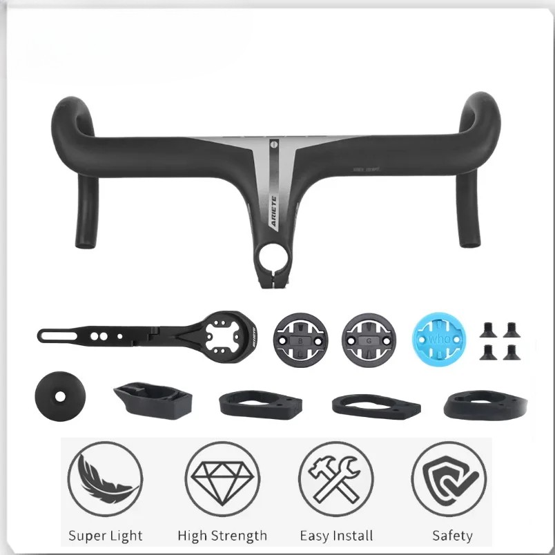 Carbon Integration Road Bike Handlebar Internal Cable with Computer Holder