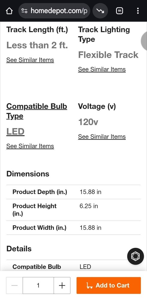 afx Gage 3 Light Led Fixed Rail light fixture Chrome