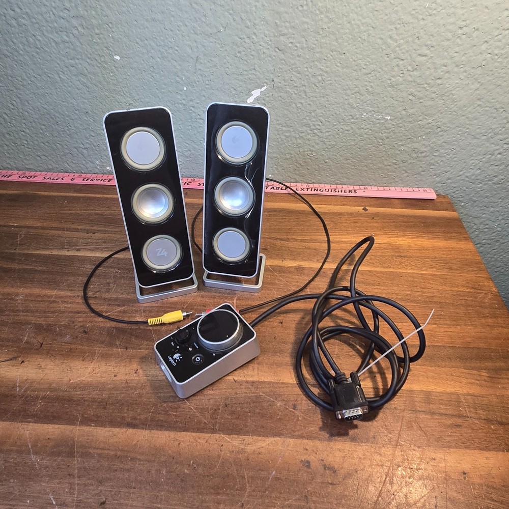 Logitech Z4 Speaker Volume Bass Controller Control Pod w/ Speakers Only