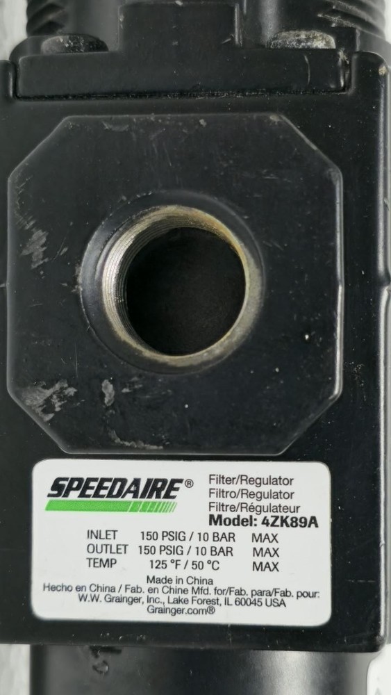 SPEEDAIRE 4ZK89A FILTER/REGULATOR 150 PSIG/10 BAR MAX