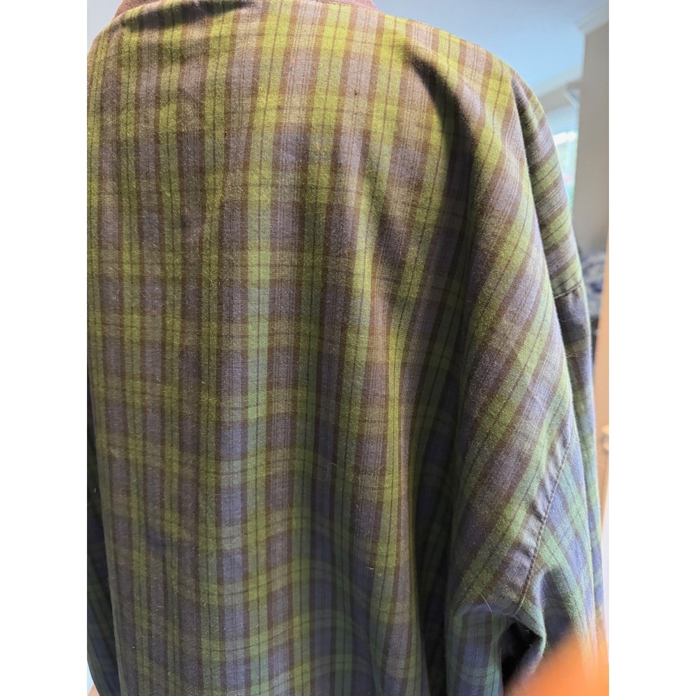 PROQUIP Mens Plaid Golf Pullover Windbreaker Jacket XL Blue Green