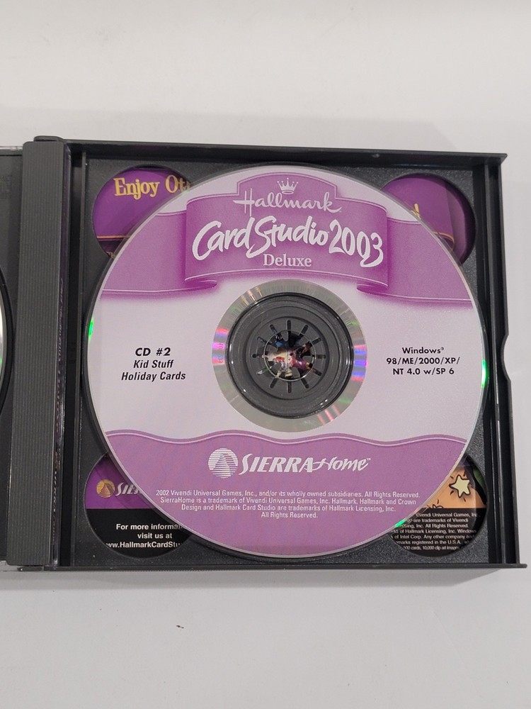 Hallmark Card Studio Deluxe 2003 PC 3 CD Set Sierra Home Computer Software