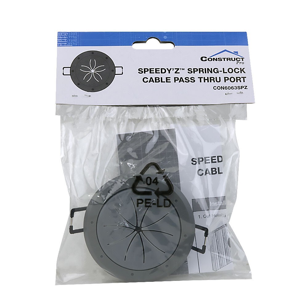 Construct Pro™ Speedy’Z™ Spring-Lock 2″ Cable Pass Through Port (Gray, Each)